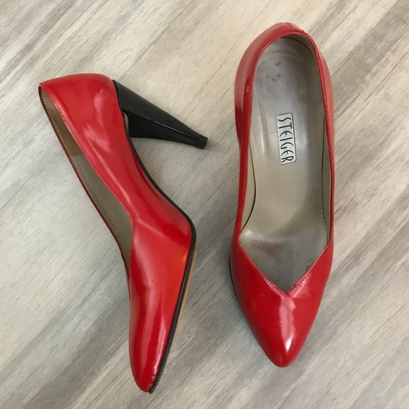 Walter Steiger Shoes - WALTER STEIGER Red Patent Leather Pumps ITALY